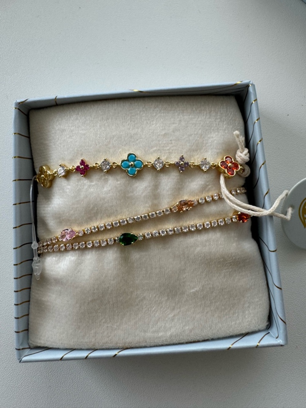 Eye Candy set of 2 Cubic Zirconia Bracelets